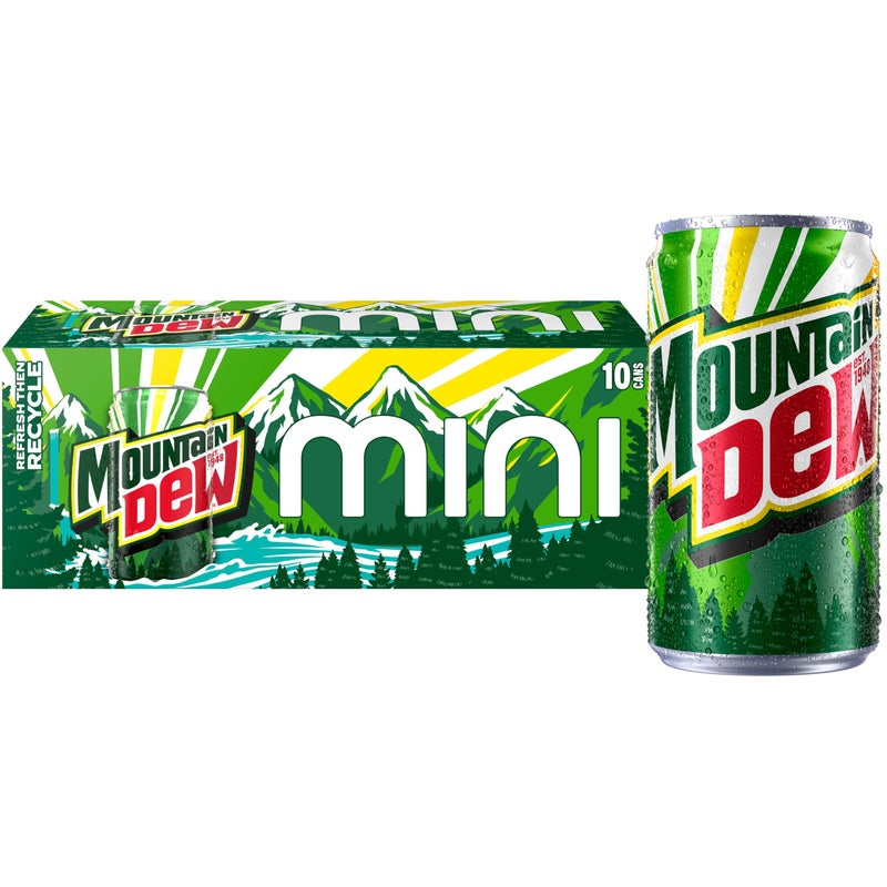 Mountain Dew Soda, Mini Cans, 7.5 Fl Oz (Pack of 10) - Image 1